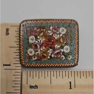Vintage mosaic Italy brooch #0100